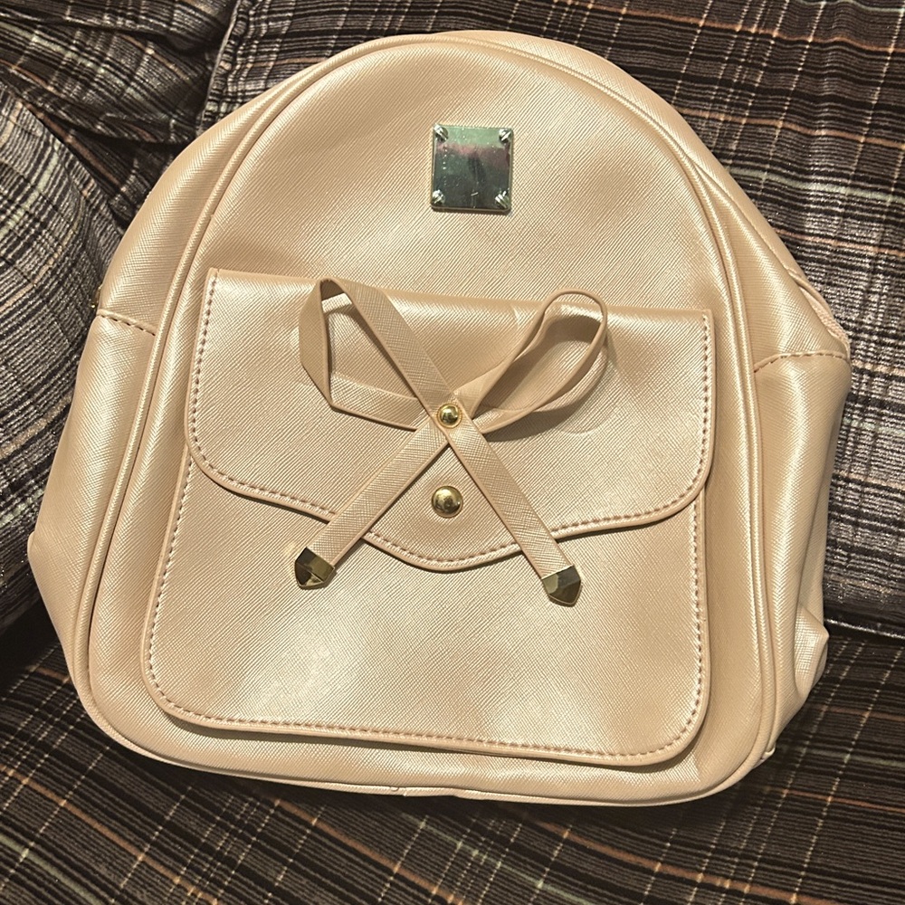 Rose Gold Bow Backpack